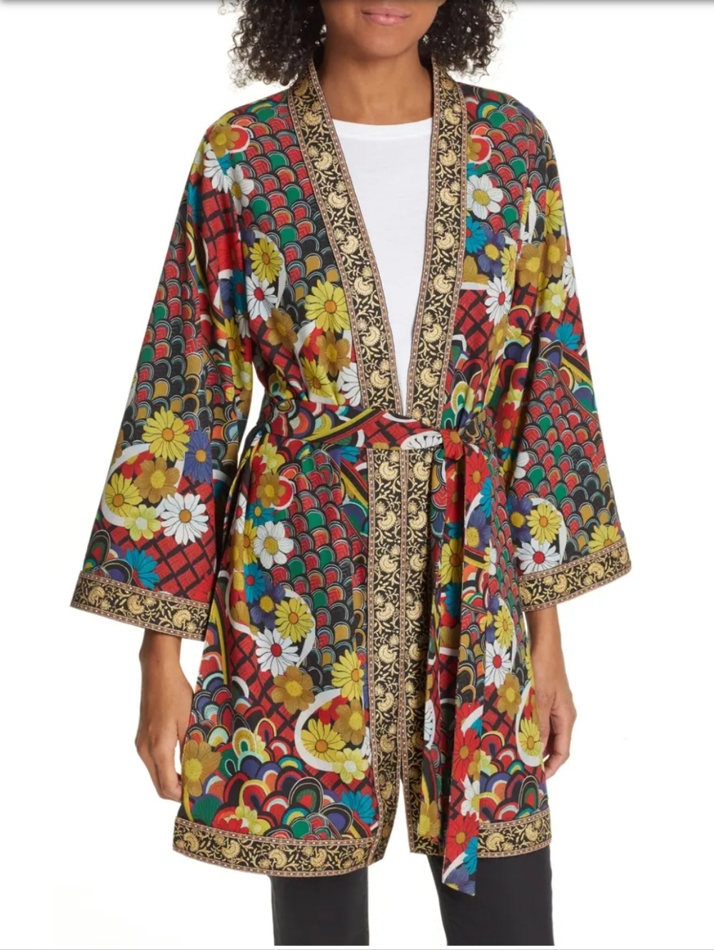 Alice + Olivia NWT Lynn Reversible Kimono & Matching Tie Belt  Sz xs/small $440